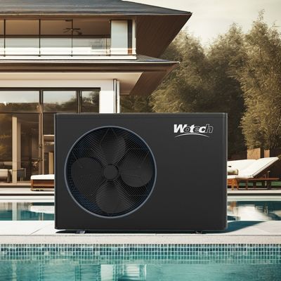 شراء شعار طباعة الشاشة الحريرية R32 مضخة الحرارة من مصدر الهواء الكهربائي إلى حمام السباحة 220v التحكم في الواي فاي التصنيع عبر الإنترنت