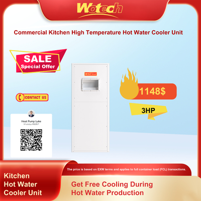 شراء R410a 380V 50Hz 3 Phase Commercial Kitchen High Temperature Hot Water Cooling Unit التصنيع عبر الإنترنت