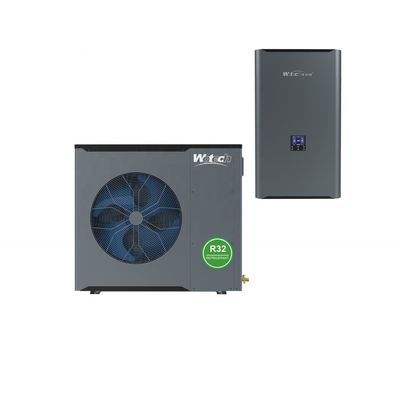 مضخة حرارة بنظام منفصل من 14kw R32 عاكس مرحلي واحد لمصدر الهواء المنزلي