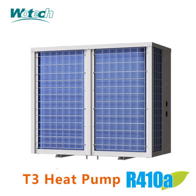 55kw T3 Temp. المنطقة الرأسية التفريغ التجارية R410a على / قبالة حرارة المسبح المبرد مضخة الحرارة